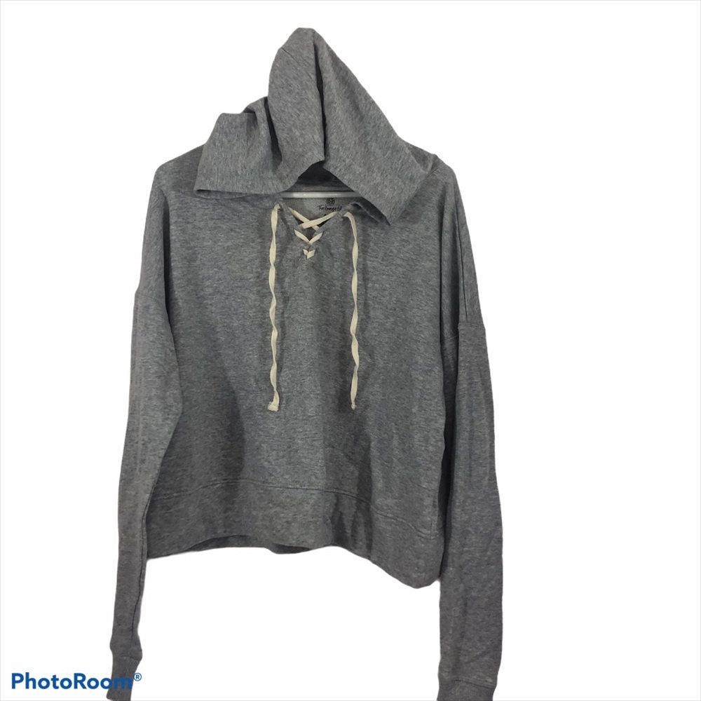 The‎ Lounge Life Grey Crop Hoodie XL NWT